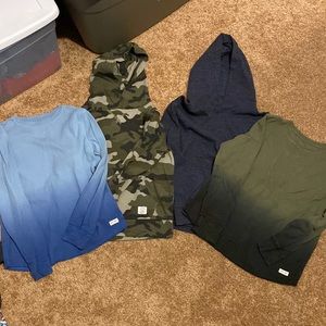 LOT of 4 Gap kids size Large - L/S thermal shirts. 2 with hoods.